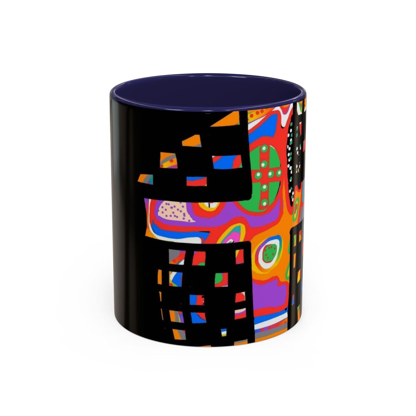 Coffee Mug — Colorful Abstract Cross Accent Ceramic Mug (11/15 oz)