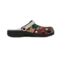 KING GRAY2.0 Colorful Graffiti EVA Clogs — Artistic All-Over-Print Garden Shoes