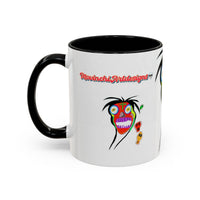 Skullface Accent Coffee Mug — Colorful Day of the Dead Pop Art (11/15oz)
