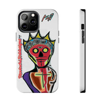 Artistic Crown KING GRAY  Skull Tough Phone Case — Colorful Abstract Guardian Design