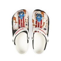 PUERTO RICO Patriotic Rustic Door EVA Foam Clogs