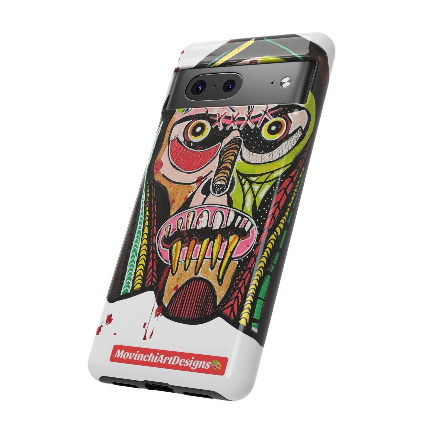 KUNTA.  Abstract Tribal Skull Phone Case — Colorful Street Art Protective Cover