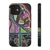 HEART ATTACK Abstract Neon Face Tough Phone Case – Vibrant Art Phone Cover
