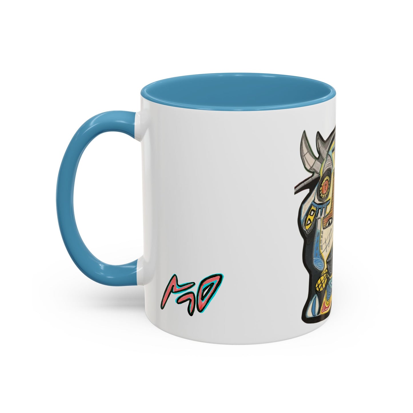 Abstract MOVINCHI Art Coffee Mug — Colorful Cubist Ceramic Accent Mug