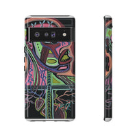HEART ATTACK Abstract Neon Face Tough Phone Case – Vibrant Art Phone Cover