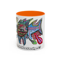 Colorful Shark Attack  Fish Accent Coffee Mug — Bold Nautical Art 11/15oz