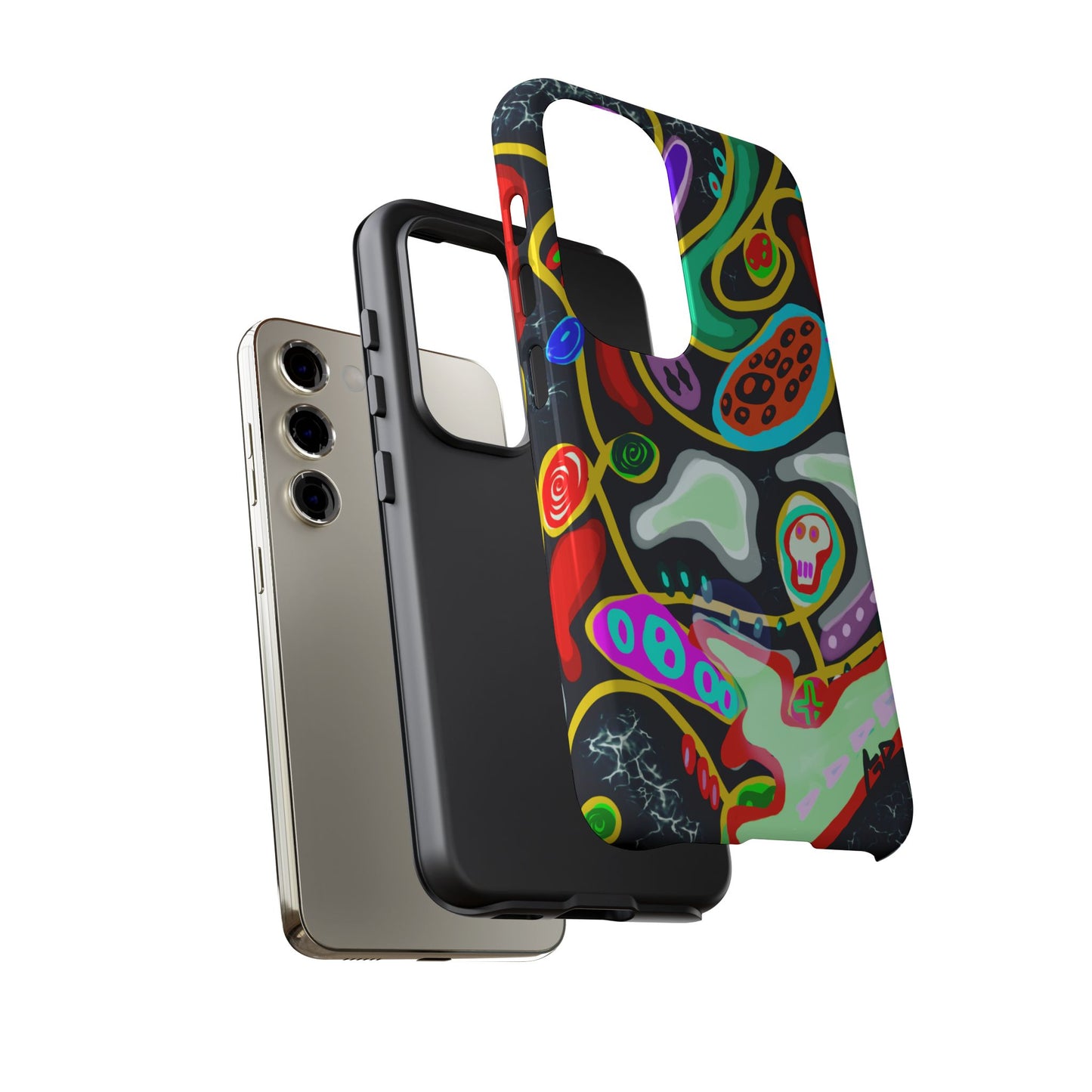 CRAZY4  Abstract Neon Skull Phone Case — Colorful Psychedelic Protective Cover