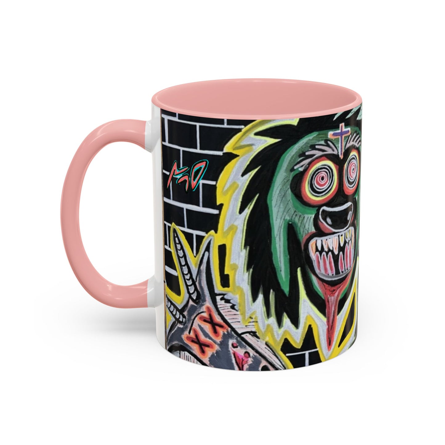CHUPACABRAS.  Green Monster Art Coffee Mug — Spooky Neon Creature Accent Mug (11/15oz)