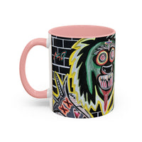 CHUPACABRAS.  Green Monster Art Coffee Mug — Spooky Neon Creature Accent Mug (11/15oz)
