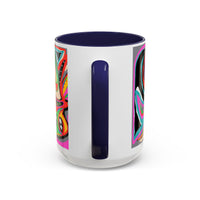 Abstract Neon octopussy Coffee Mug — Colorful Pop Art Accent Mug (11/15oz)