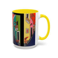 SAN SEBASTIAN.  Colorful Street Scene Accent Coffee Mug — Vibrant Urban Art Ceramic Mug (11/15oz)