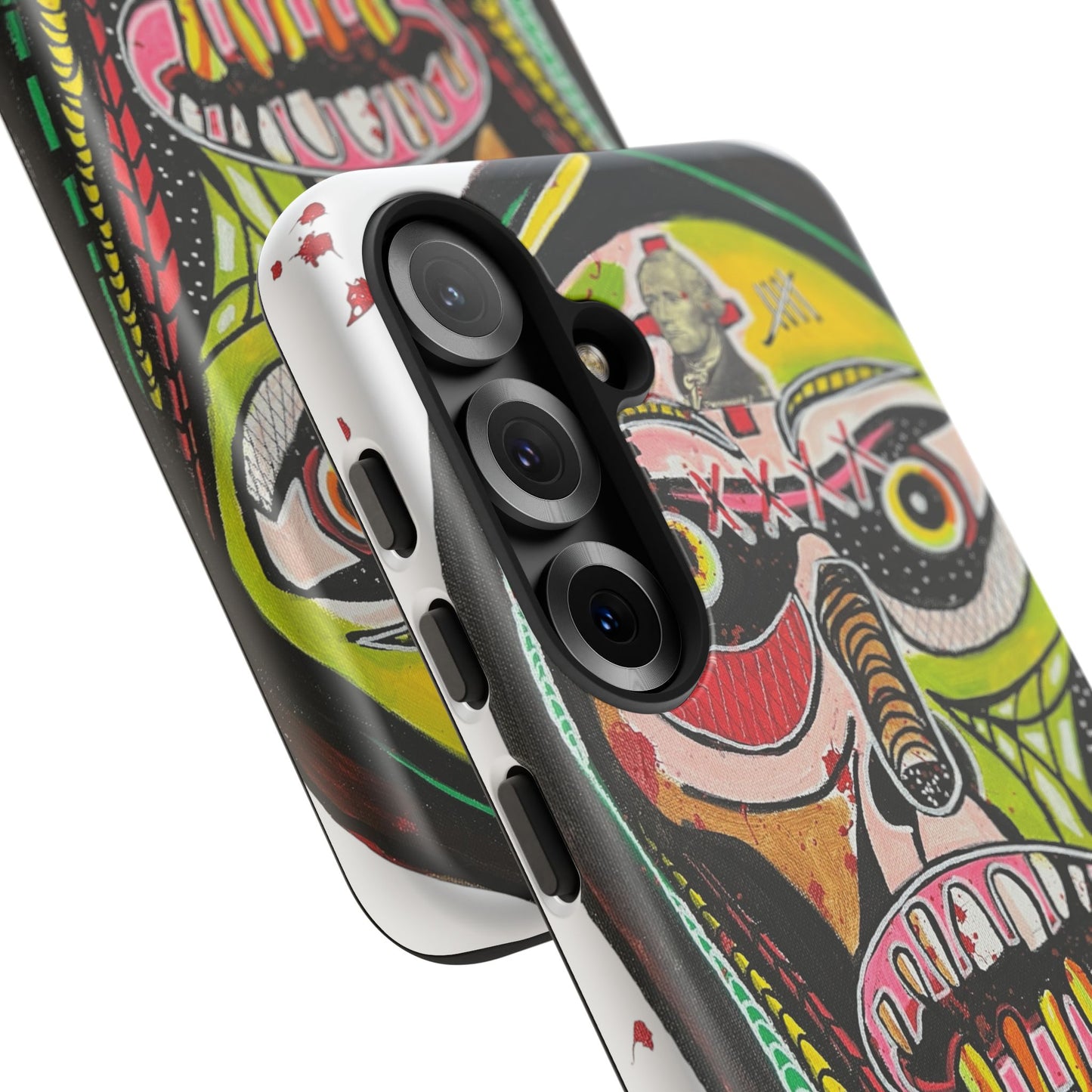 KUNTA.  Abstract Tribal Skull Phone Case — Colorful Street Art Protective Cover