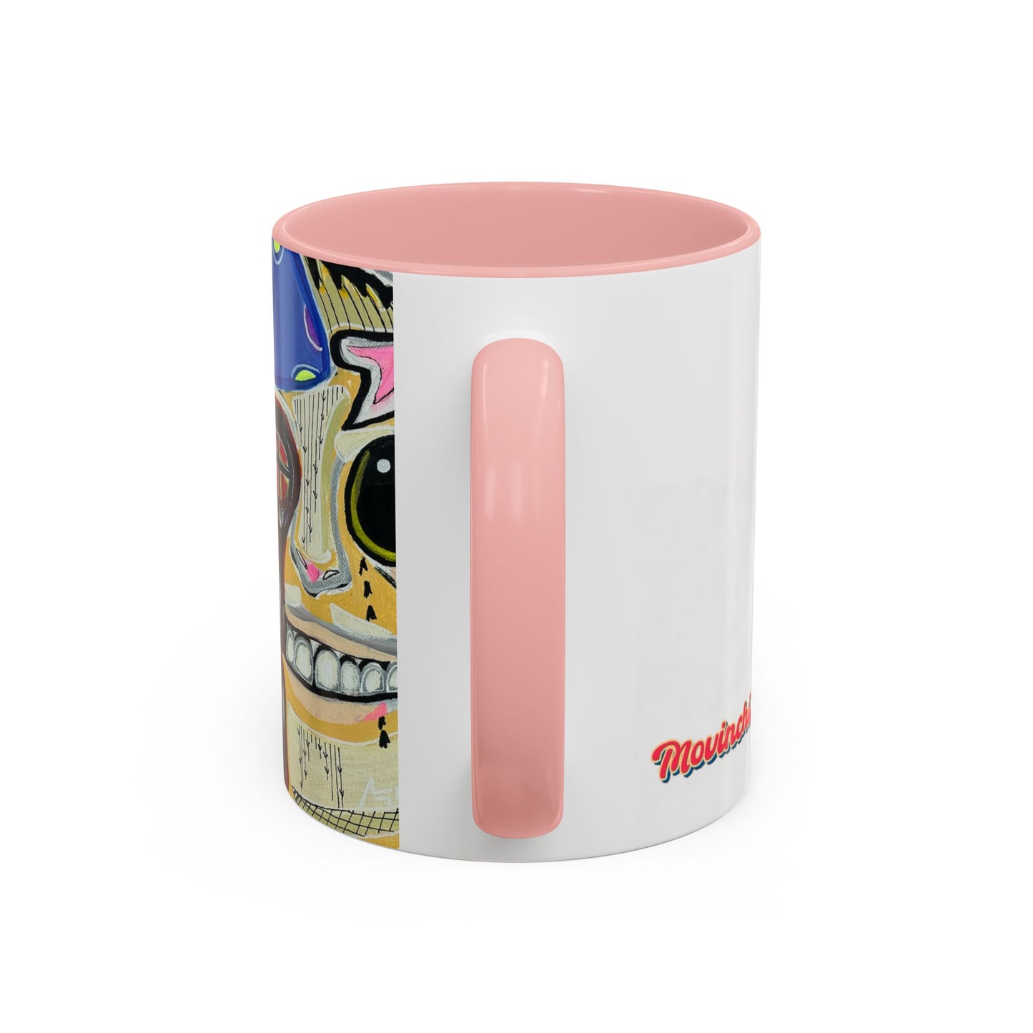 POOKIES BEAR Cat Skull Accent Coffee Mug — Day of the Dead Gothic Cat Design