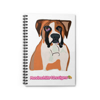 BOXER Dog Spiral Notebook — Cute Pet Portrait Ruled Journal