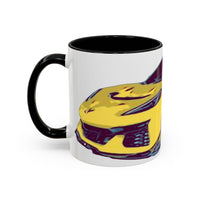 ZR1 Lover Coffee Mug — Yellow Sports Car & Boston Terrier Accent Mug (11/15 oz)