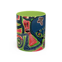 AFTER LIFE2.0  Abstract Neon Doodle Coffee Mug — Colorful Surreal Art Accent Mug (11/15oz)