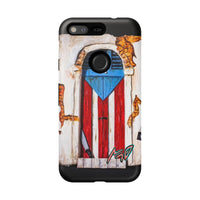 Puerto Rican Flag Phone Case - Rustic Coquí Door Design Tough Case