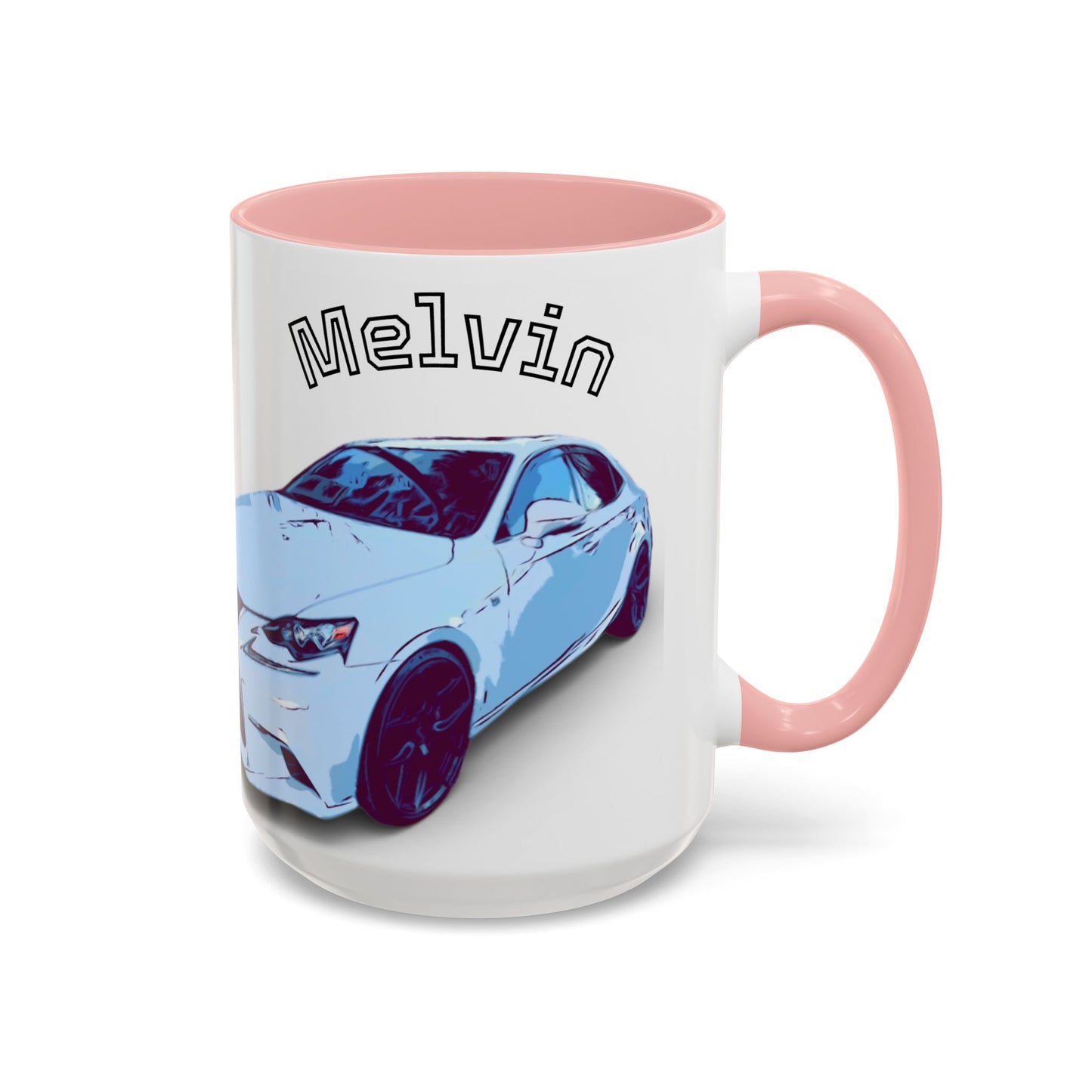 MELVIN.  Personalized Car Coffee Mug — 'Melvin' Sports Car Accent Mug (11/15oz)