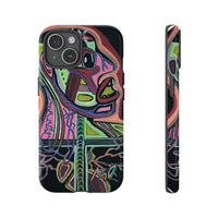 HEART ATTACK Abstract Neon Face Tough Phone Case – Vibrant Art Phone Cover