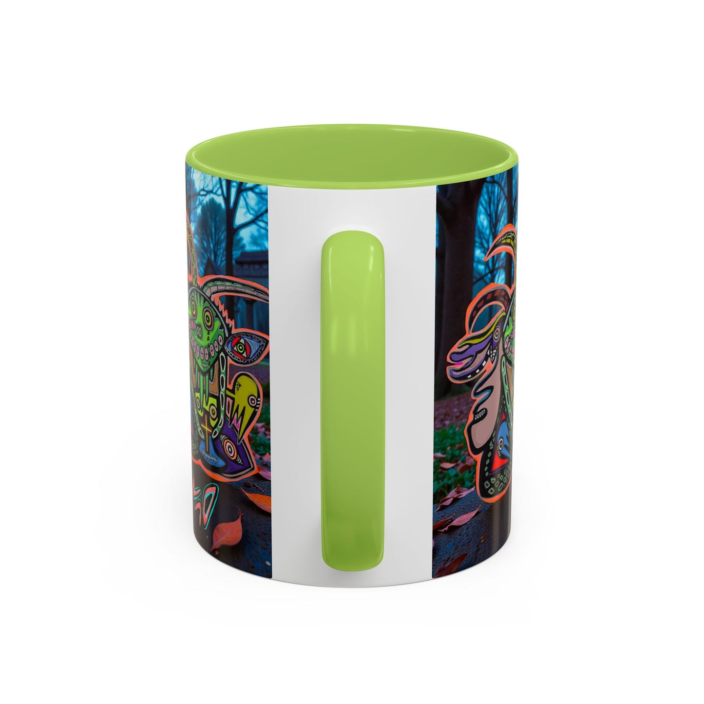 RYDER4.0  Psychedelic Forest Accent Coffee Mug – Colorful Trippy Creature Design (11/15oz)