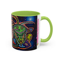 Psychedelic RYDER2.0   Space Goat Accent Coffee Mug — Colorful Cosmic Animal Art (11/15oz)