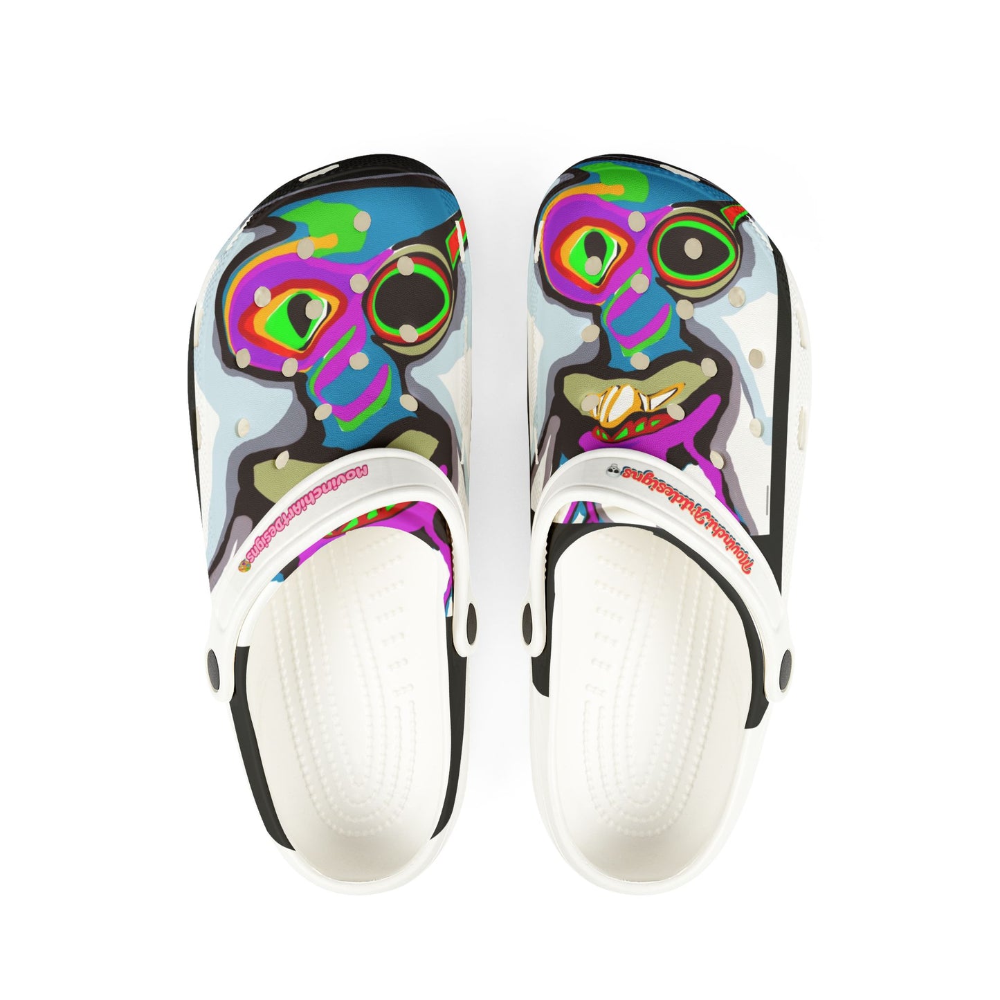 Colorful Abstract CRAZY2  Skull Clog Shoes — EVA Foam Slip-On Sandals