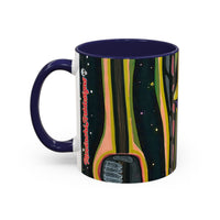 VINCENT  Skull Pop Art Accent Coffee Mug — Colorful Neon Tribal Skull Design (11/15oz)