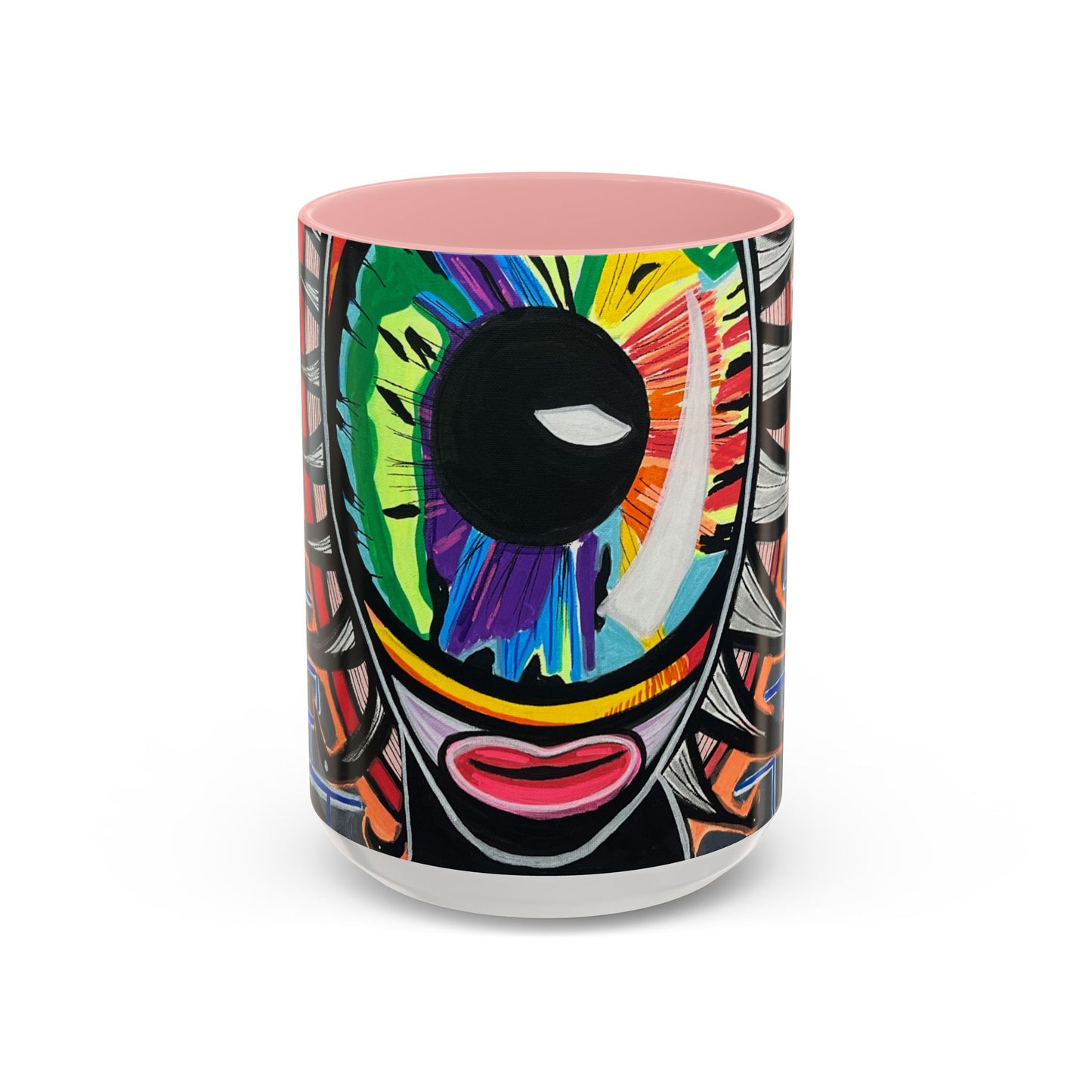 Abstract Street-Art Eye Coffee Mug — Colorful Graffiti Accent Mug (11/15 oz)