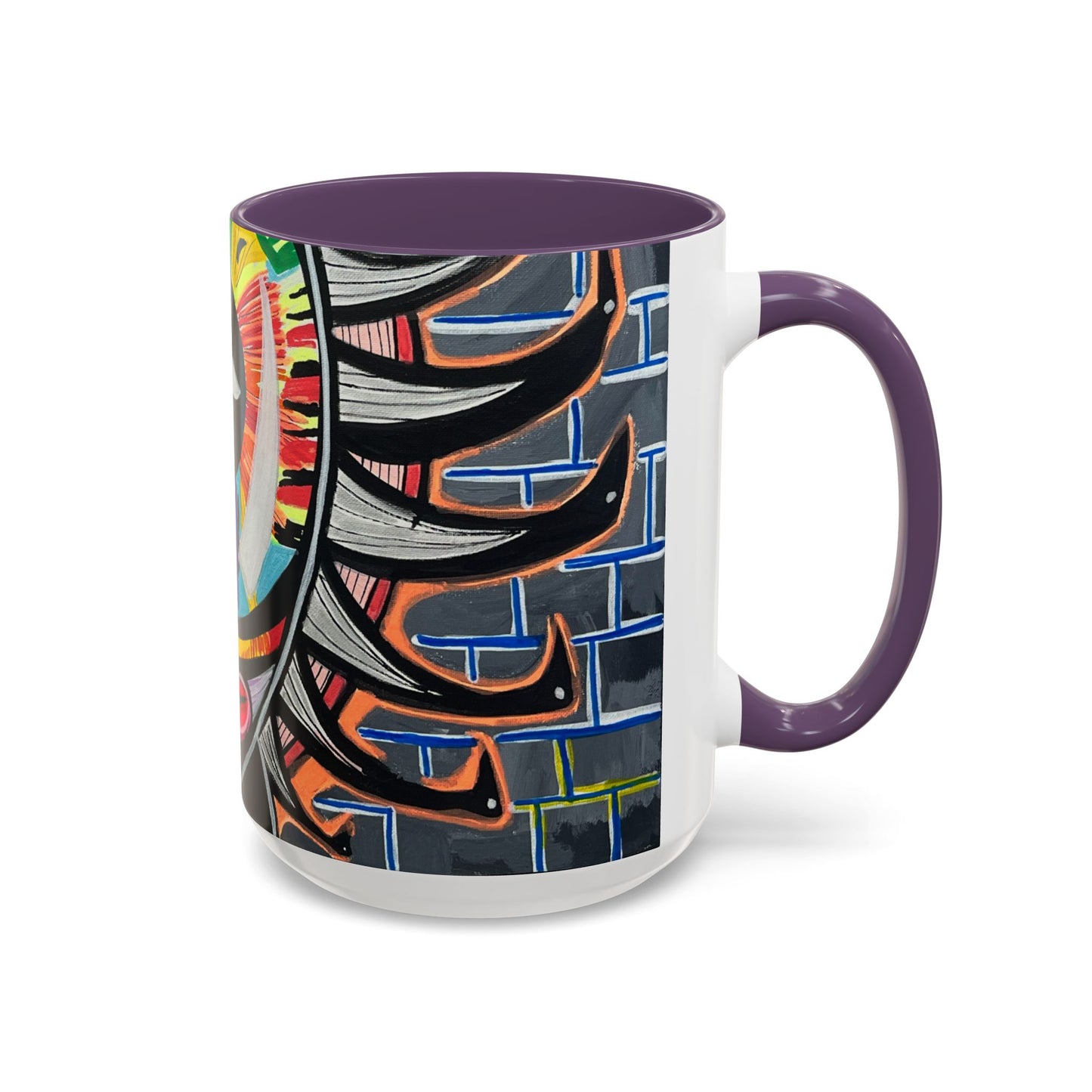 Abstract Street-Art Eye Coffee Mug — Colorful Graffiti Accent Mug (11/15 oz)