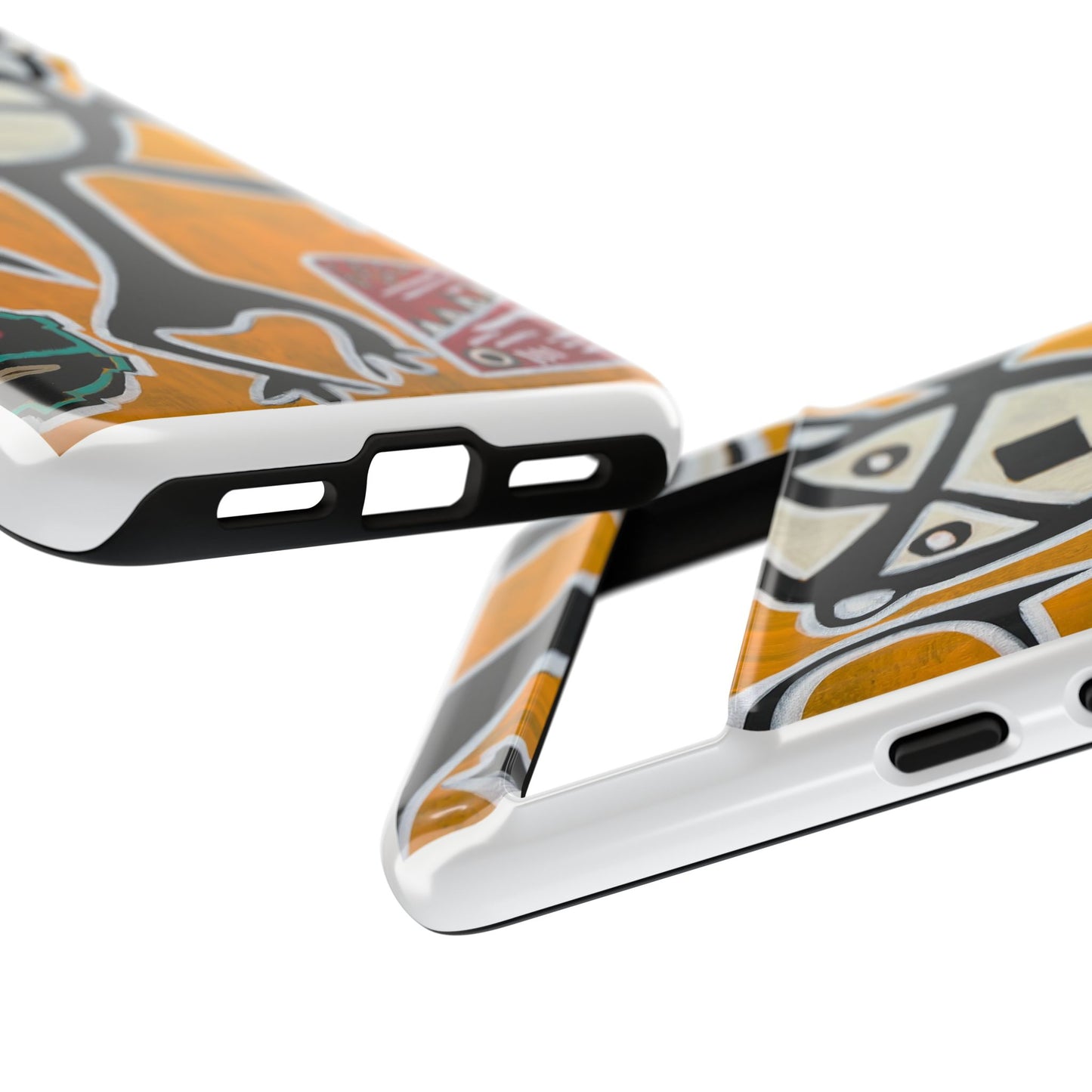 Abstract TAINO  Tribal Art Phone Case – Bold Orange Graphic Protective Cover
