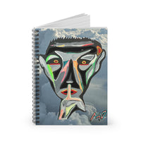 SILENCE.  Abstract Face Spiral Notebook — Surreal Cloud Art Journal (Ruled)