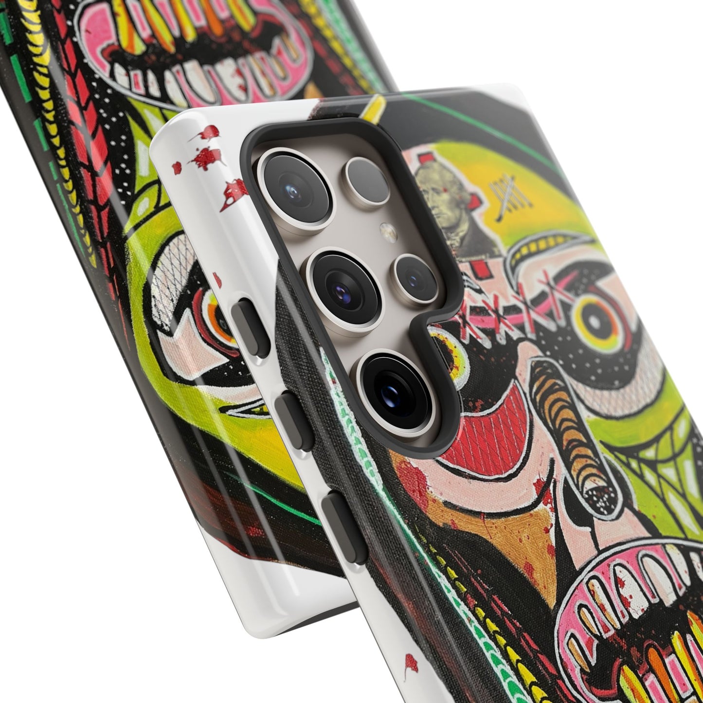 KUNTA.  Abstract Tribal Skull Phone Case — Colorful Street Art Protective Cover