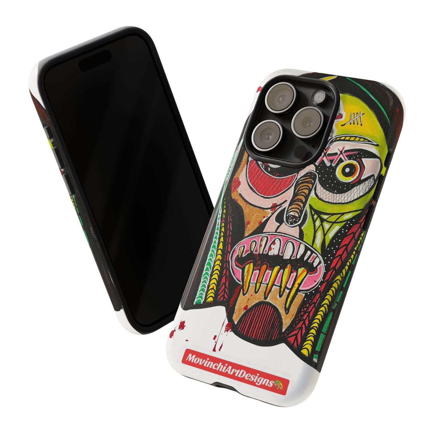 KUNTA.  Abstract Tribal Skull Phone Case — Colorful Street Art Protective Cover
