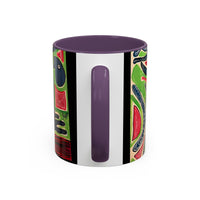 AFTER LIFE.  Abstract Tribal Art Coffee Mug — Colorful Surreal Accent Mug