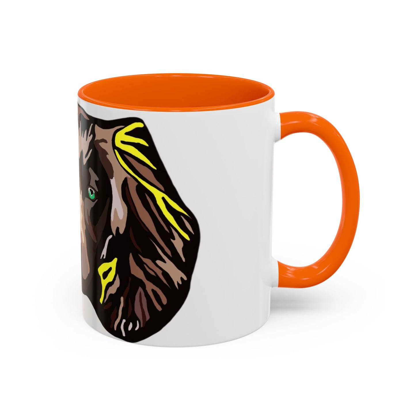 MR COCKER Dog Portrait Accent Coffee Mug — Brown Spaniel Art Mug (11/15oz)