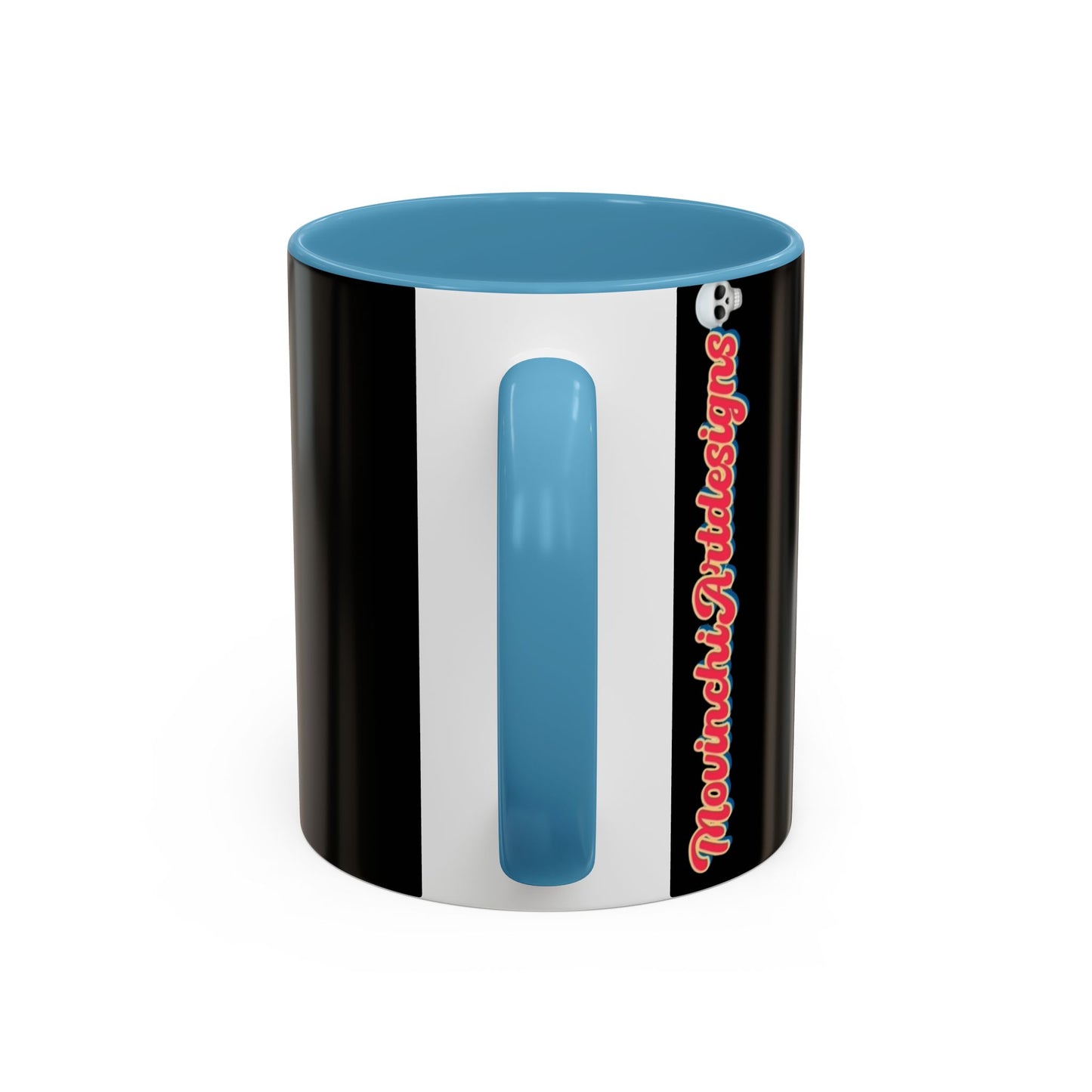 Colorful Neon OVERTHINKING  Skull Coffee Mug — Vibrant Abstract Day of the Dead Accent Mug