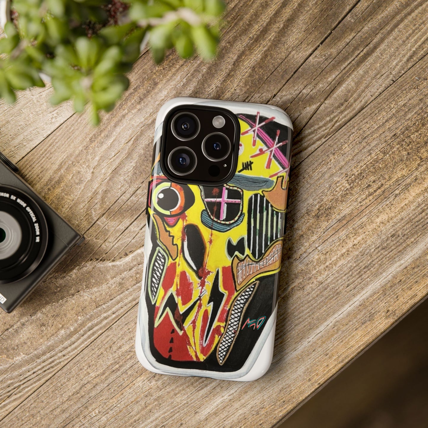 VINCENT.  Skull Riot Phone Case – Colorful Abstract Horror Art Protective Cover