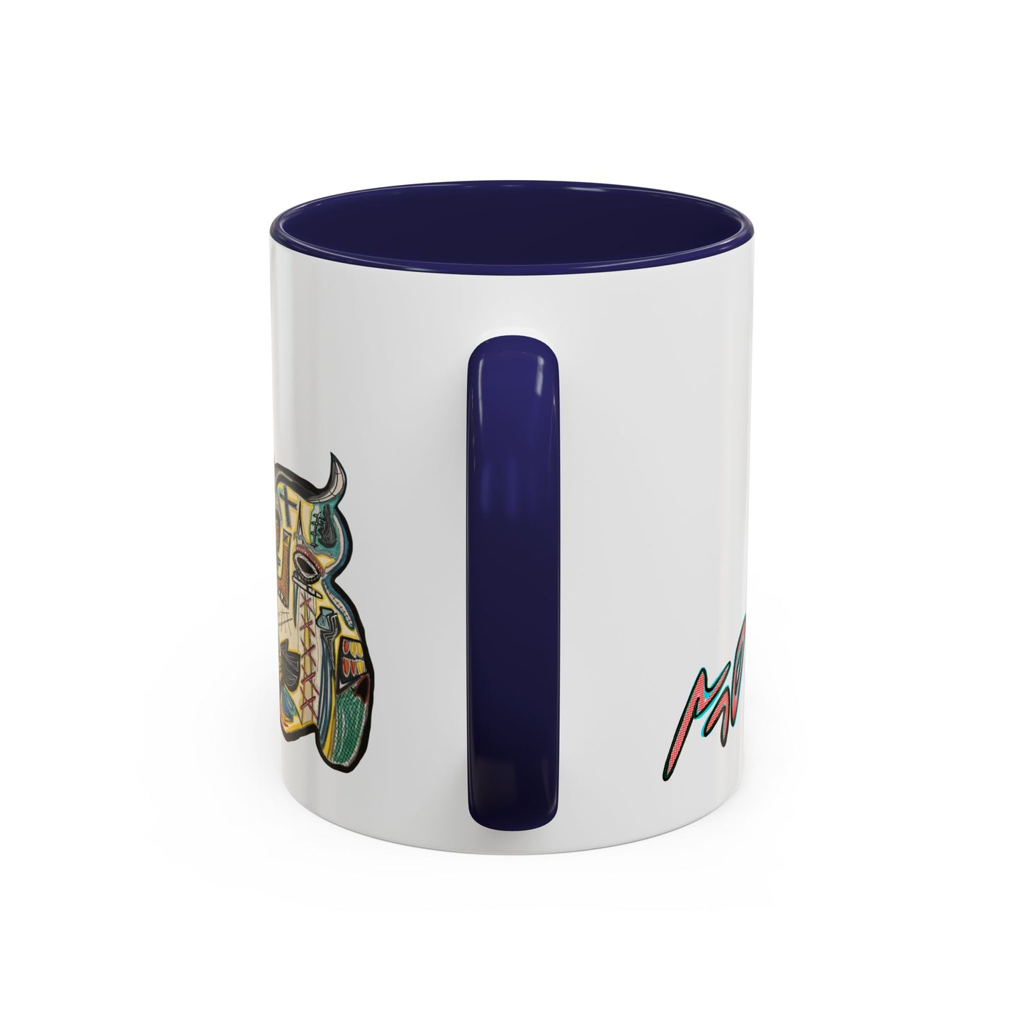 Abstract MOVINCHI Art Coffee Mug — Colorful Cubist Ceramic Accent Mug