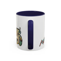 Abstract MOVINCHI Art Coffee Mug — Colorful Cubist Ceramic Accent Mug
