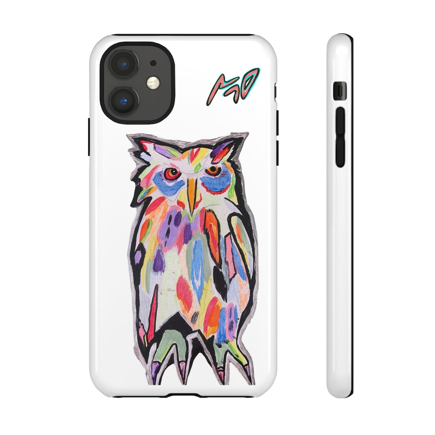 Colorful Owl Phone Case — Artistic Owl Illustration Tough Case