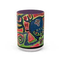 AFTER LIFE.  Abstract Tribal Art Coffee Mug — Colorful Surreal Accent Mug