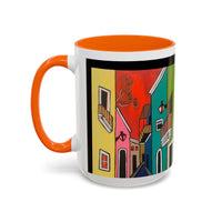 VIEJO SAN JUAN,  Colorful Cityscape Coffee Mug — Vibrant European Street Accent Mug