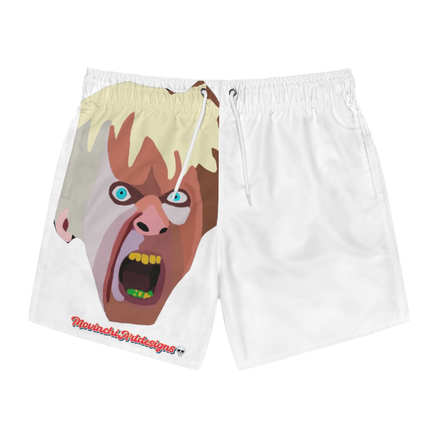Screaming KAREN Swim Trunks — Bold Graphic AOP Beach Shorts