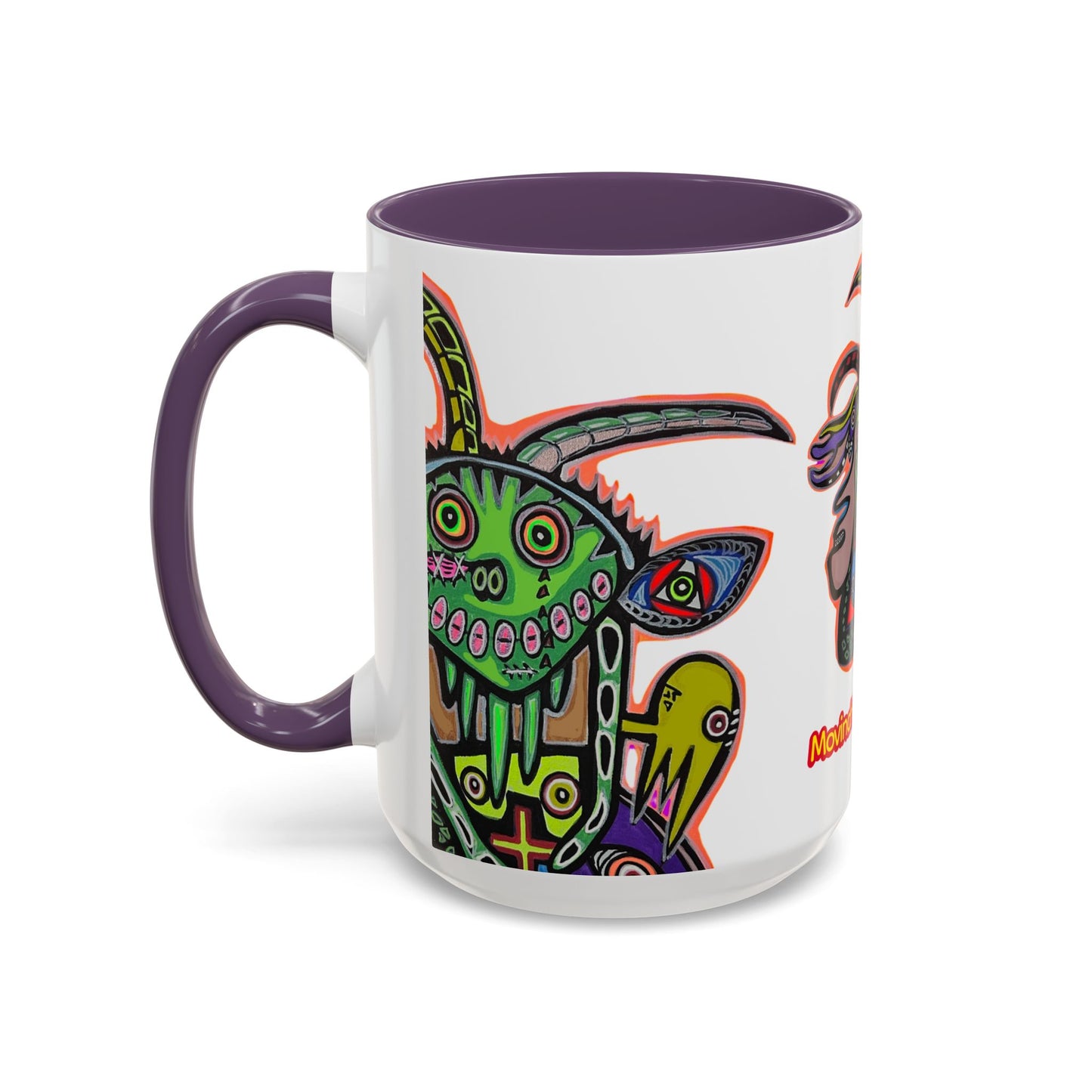 Colorful RYDER.   Abstract Jester Accent Coffee Mug — MovinchiArtDesigns