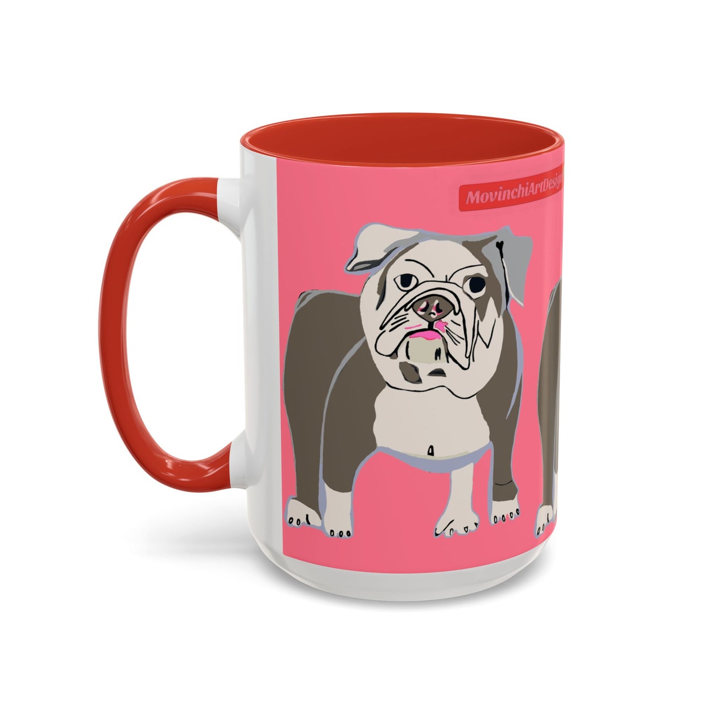 Bulldog Accent Coffee Mug — Cute Pink Dog Lover Mug (11/15oz)
