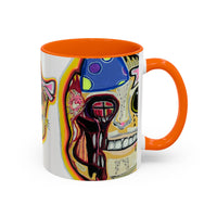 POOKIES BEAR Cat Skull Accent Coffee Mug — Day of the Dead Gothic Cat Design