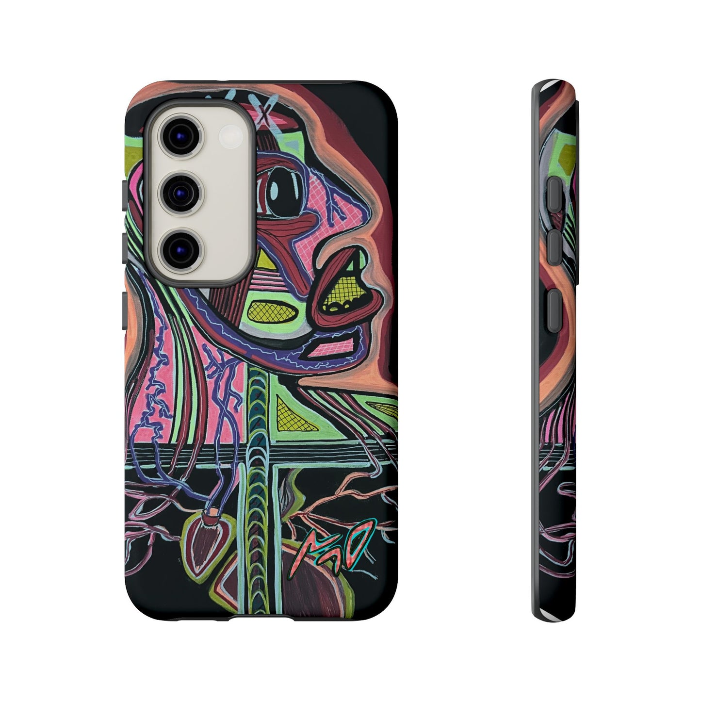 HEART ATTACK Abstract Neon Face Tough Phone Case – Vibrant Art Phone Cover
