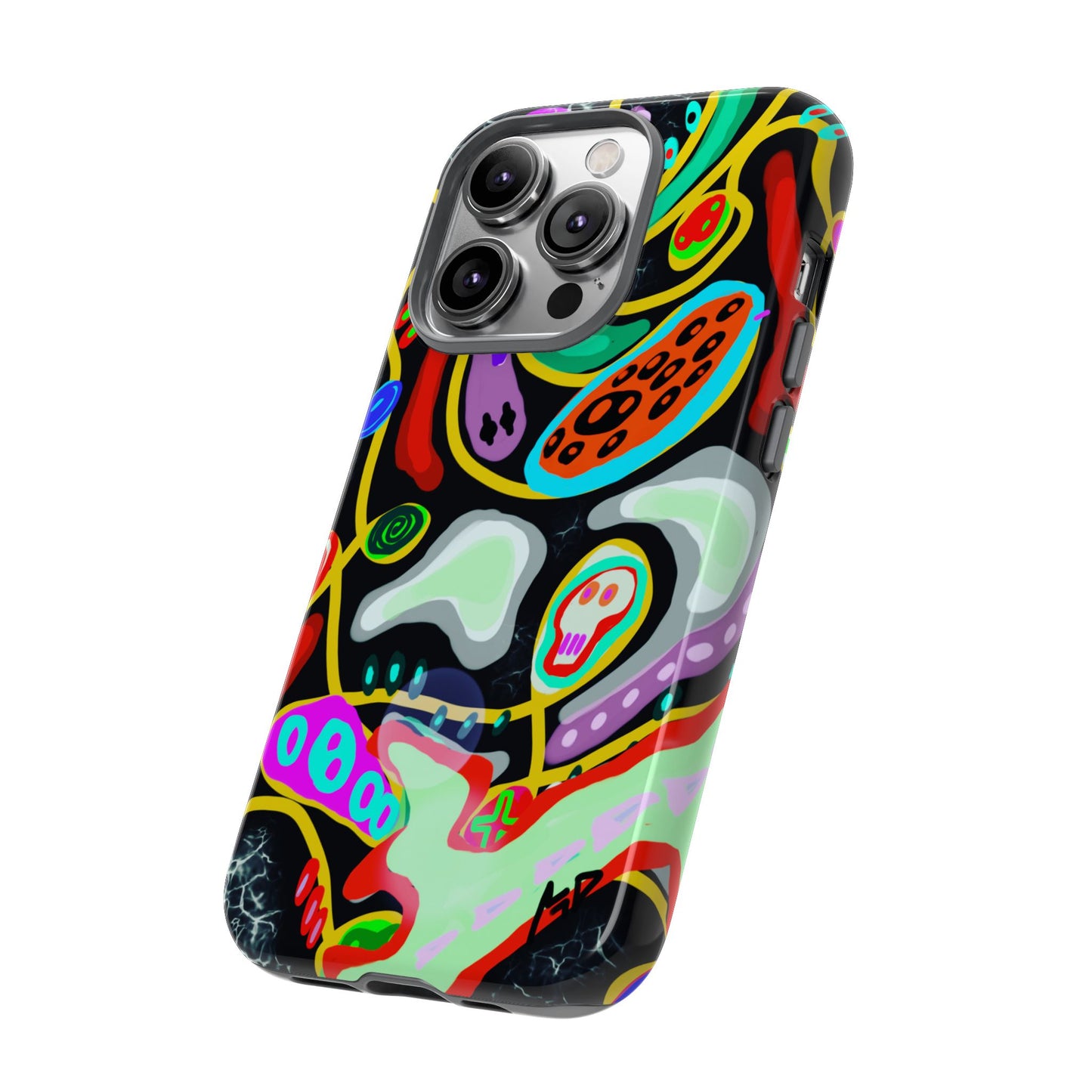 CRAZY4  Abstract Neon Skull Phone Case — Colorful Psychedelic Protective Cover