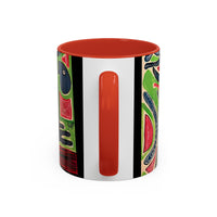 AFTER LIFE.  Abstract Tribal Art Coffee Mug — Colorful Surreal Accent Mug