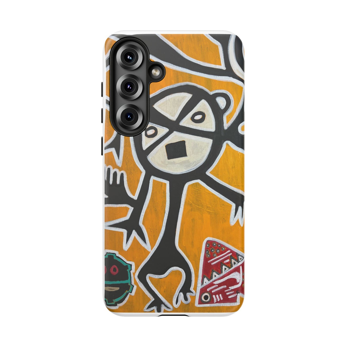 Abstract TAINO  Tribal Art Phone Case – Bold Orange Graphic Protective Cover